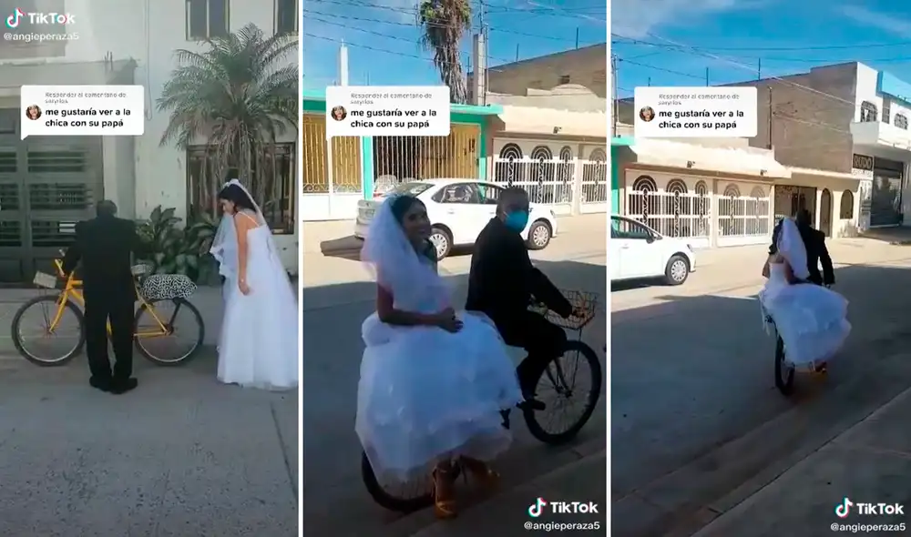 El estilo original de llegar a la iglesia fue aplaudido en redes sociales. Foto: captura de TikTok El estilo original de llegar a la iglesia fue aplaudido en redes sociales. Foto: captura de TikTok
