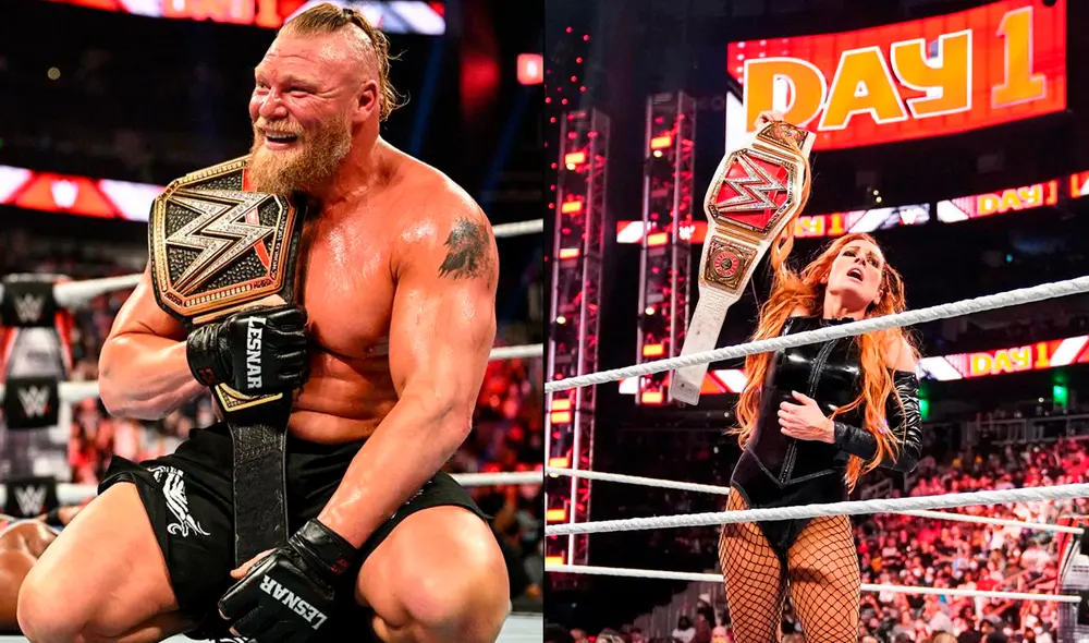 Brock Lesnar y Becky Lynch fueron los grandes ganadores de WWE Day 1: Foto: composición de WWE