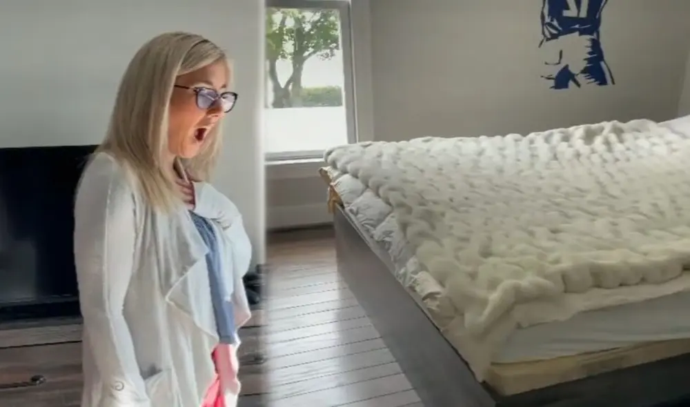 Mujer mueve la cama de su hijo y queda completamente atónita por lo que encuentra debajo. Foto: captura de TikTok.