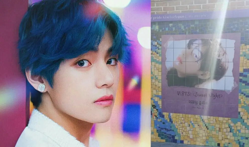 Fans de Taehyung de BTS llevaron a cabo proyectos masivos en celebración de su cumpleaños. Foto: composición La República/BIGHIT/China Baidu VBar