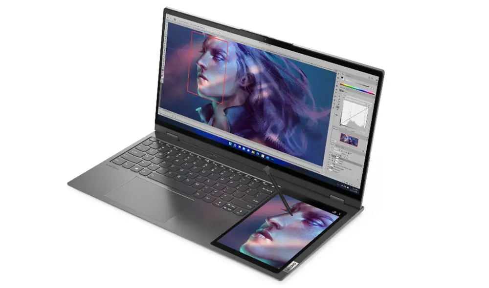 La mini-pantalla es táctil y compatible con los lápices digitales. Foto: Lenovo