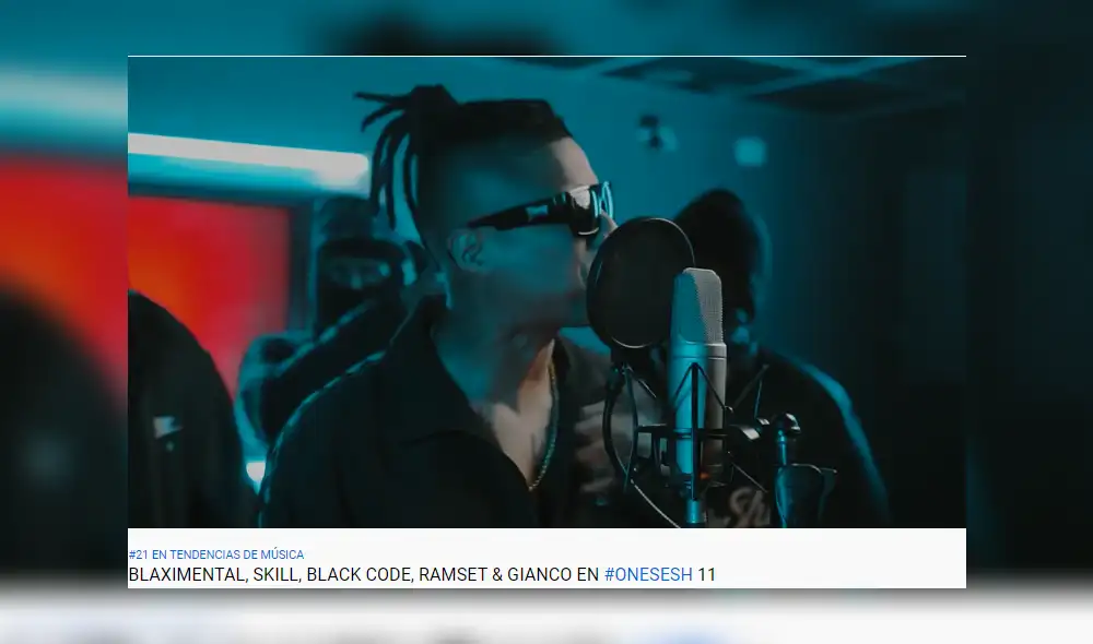 El rapero nacional Blaximental reunió a tres colegas de importante nombre en el país para realizar la denominada “One Sesh 11″. Foto: captura YouTube