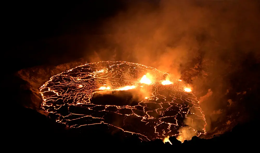 Erupción continua del volcán Kilauea en Hawai. Foto: AFP Erupción continua del volcán Kilauea en Hawai. Foto: AFP