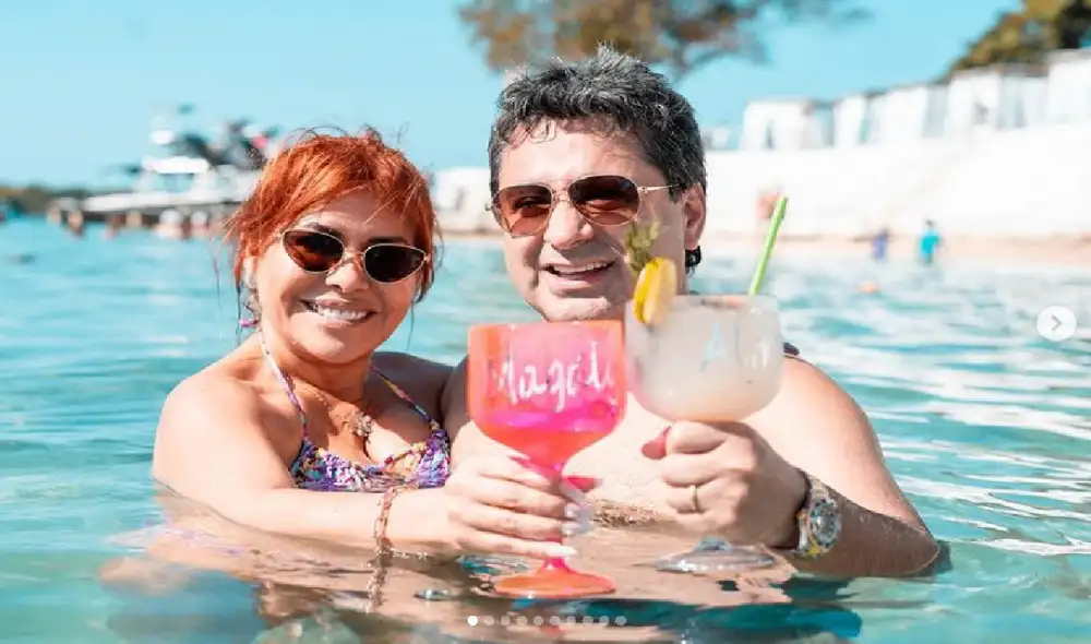 Magaly Medina y Alfredo Zambrano celebraron cinco años de casados en Cartagena. Foto: Instagram/Magaly Medina