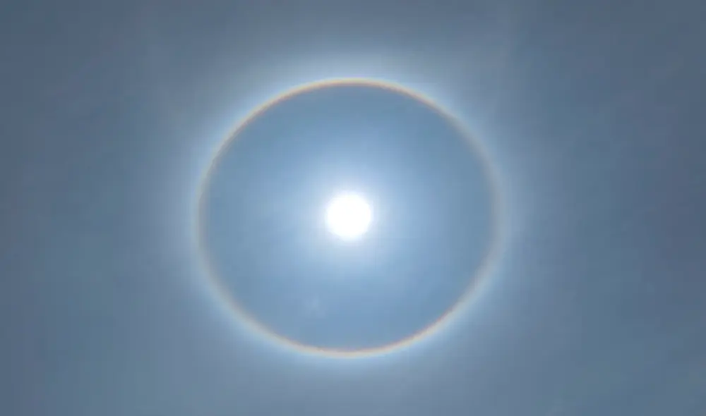 El halo solar fue registrado por cibernautas. Foto: Senamhi