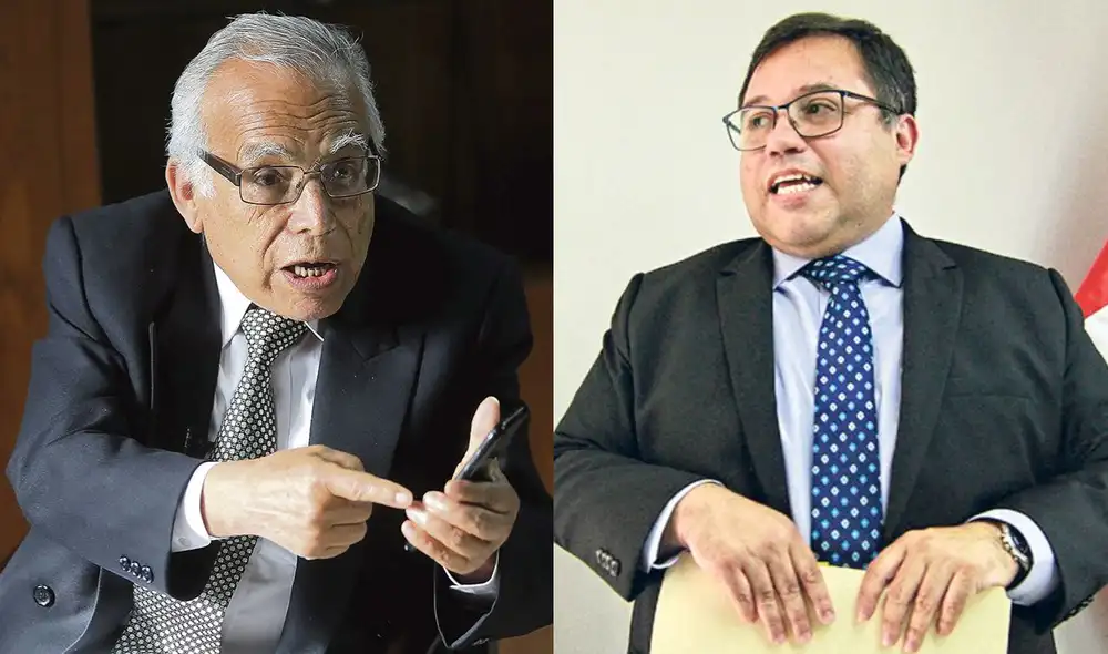 Aníbal Torres recibió al abogado de Pedro Castillo, Eduardo Pachas, en su despacho ministerial el 4 de enero. Foto: composición La República/ Virgilio Grajeda