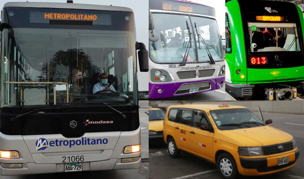 Todos los detalles sobre el horario del transporte regular, Metropolitano, Línea Uno del Metro de Lima, corredores complementarios y taxis. Foto: composición LR Todos los detalles sobre el horario del transporte regular, Metropolitano, Línea Uno del Metro de Lima, corredores complementarios y taxis. Foto: composición LR