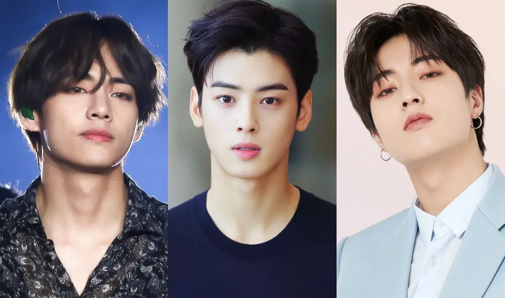 Primeros lugares de Las 100 caras más hermosas del k-pop 2021 fueron ocupados por Cha Eunwoo, V y Haruto. Foto: composición Naver Primeros lugares de Las 100 caras más hermosas del k-pop 2021 fueron ocupados por Cha Eunwoo, V y Haruto. Foto: composición Naver