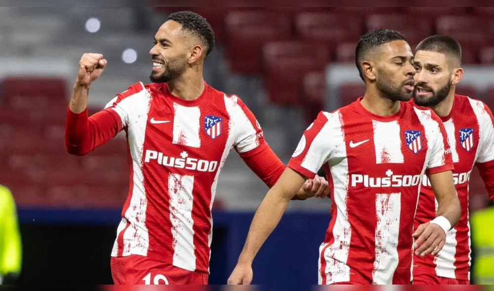 El delantero brasileño del Atlético de Madrid Matheus Cunha abrió el marcador: Foto: EFE