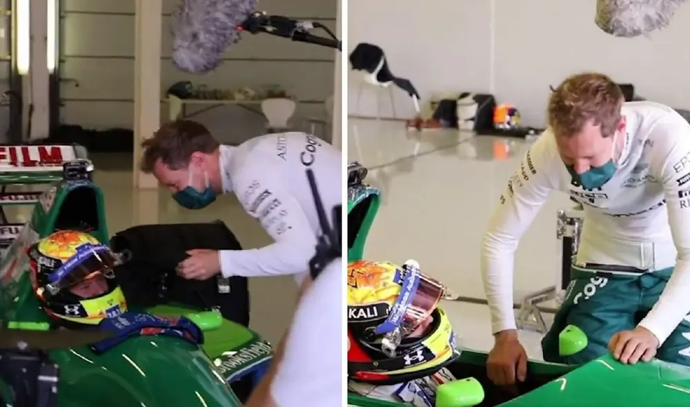 Sebastian Vettel y Mick Schumacher. Foto: Captura Haas F1.