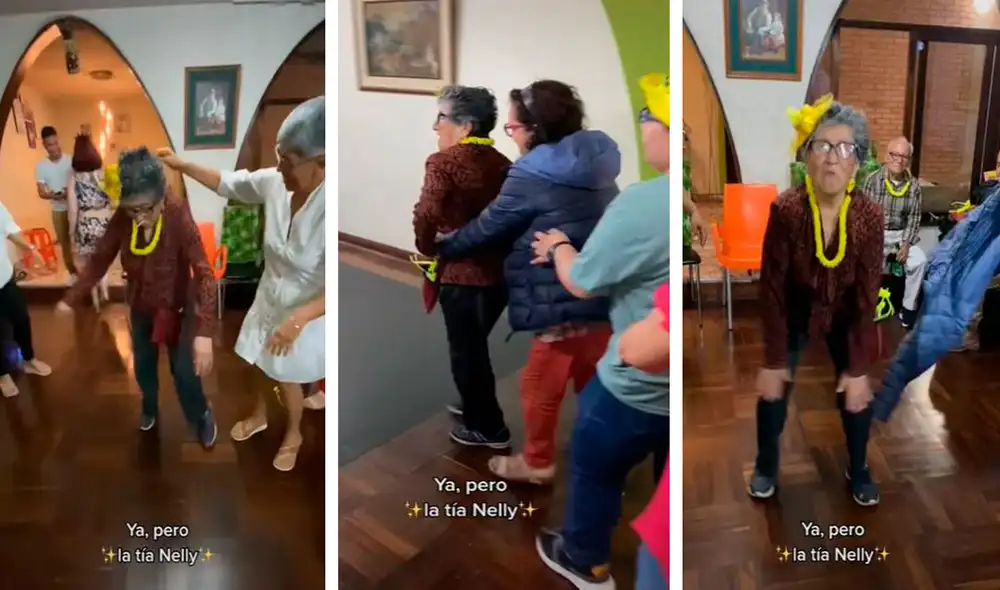 Un joven aprovechó la distracción de su tía para grabarla a escondidas cuando vio que ella demostró su talento con improvisados pasos al ritmo de pegajosas canciones. Foto: captura de Facebook Un joven aprovechó la distracción de su tía para grabarla a escondidas cuando vio que ella demostró su talento con improvisados pasos al ritmo de pegajosas canciones. Foto: captura de Facebook