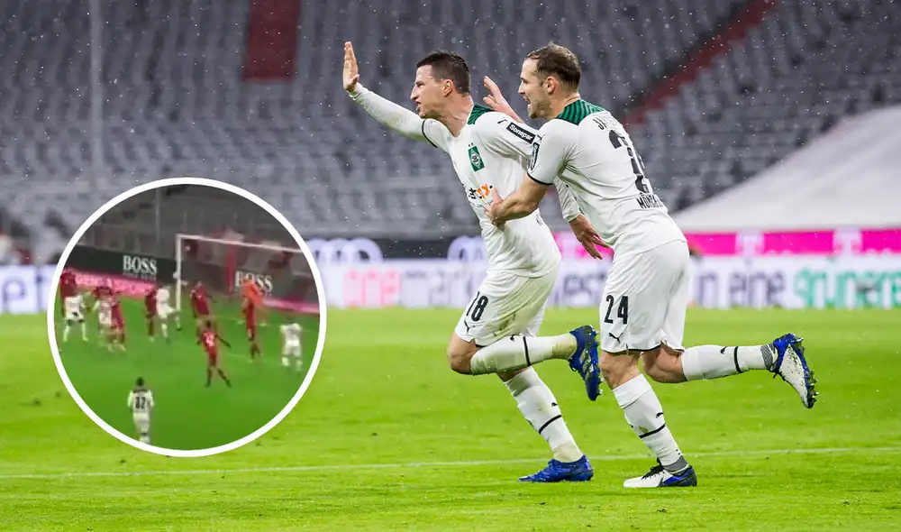 Lainer puso el 2-1 contra Bayern Munich. Foto: composición/ESPN/Borussia