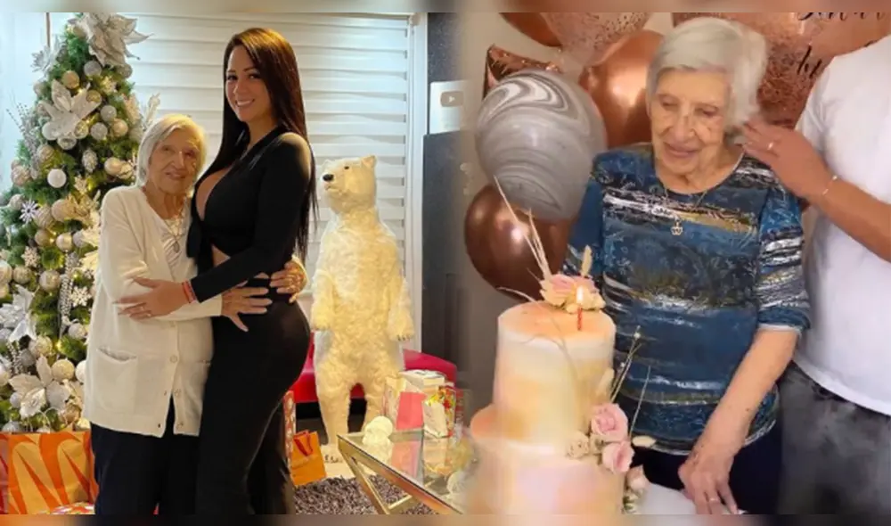 Melissa Klug aprovecha cada oportunidad que tiene para demostrar el amor incondicional que le tiene a su abuela Angelita. Foto: composición/Melissa Klug/Instagram