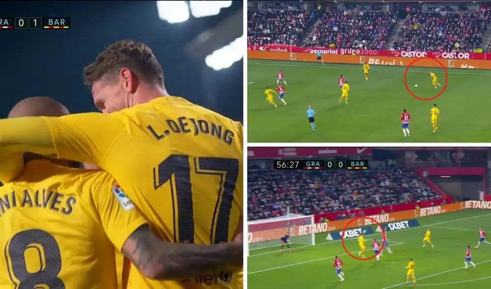Luuk de Jong ante el Granada. Foto: captura ESPN. Luuk de Jong ante el Granada. Foto: captura ESPN.