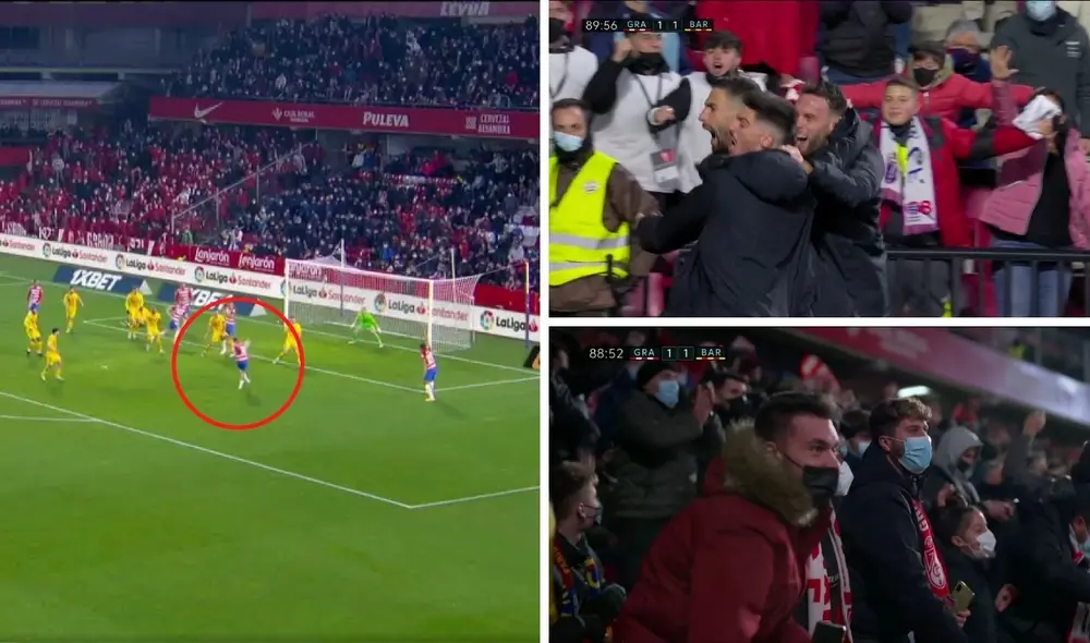 Así fue el empate del Granada. Foto: captura ESPN.