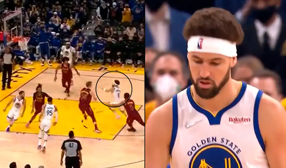 Klay Thompson jugó desde el inicio el duelo entre Warriors y Cavaliers por la NBA. Captura de ESPN