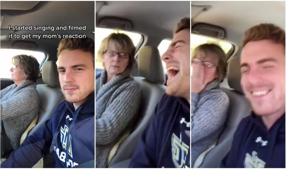 La increíble reacción de una mujer al escuchar cantar a su hijo por primera vez. Foto: captura de TikTok.