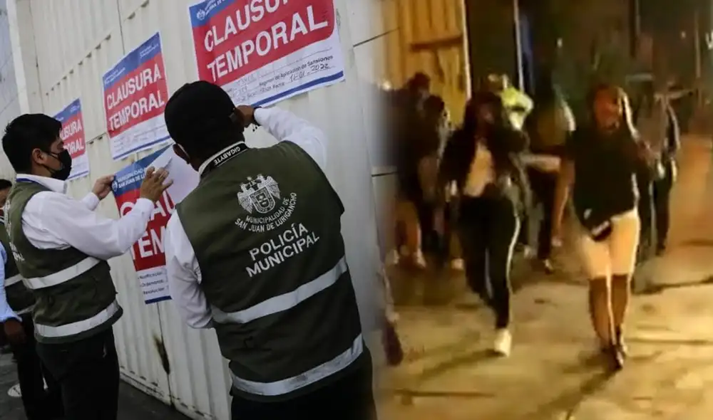 Jóvenes escaparon del local durante la intervención de las autoridades. Foto: composición La República