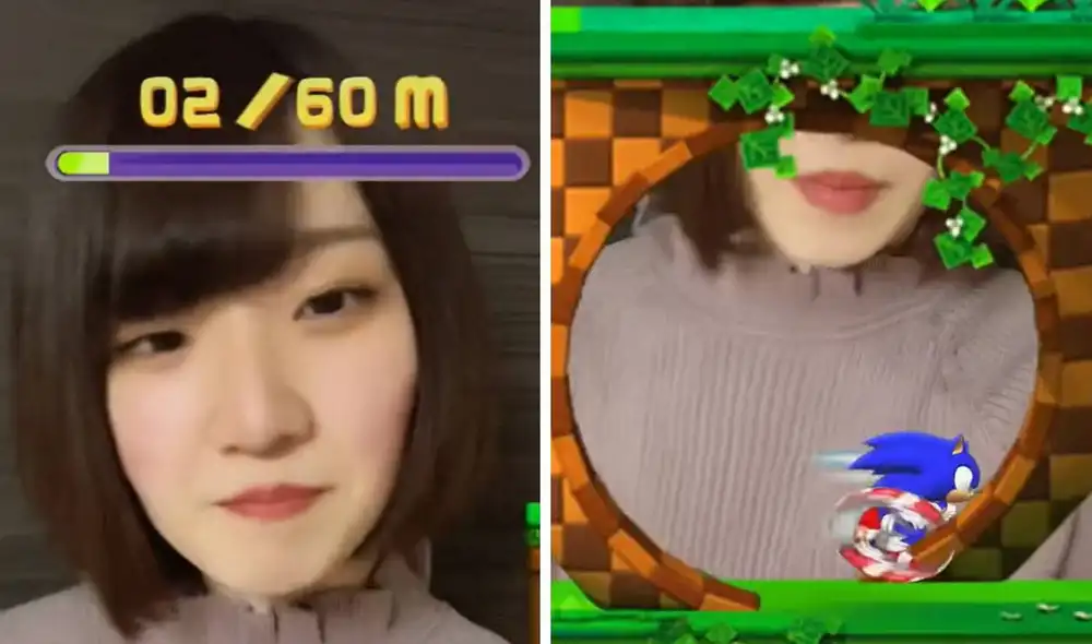 Con este sencillo filtro, podrás controlar al erizo azul a toda velocidad usando solo tu cabeza. Foto: TikTok/Sega