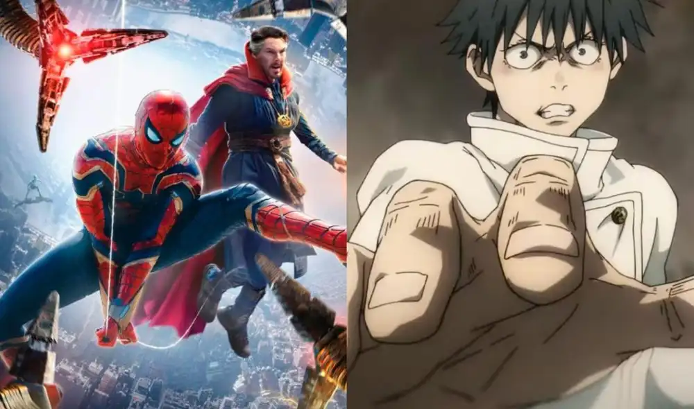 Spiderman no way home domina en el primer lugar de la taquilla japonesa y Jujutsu Kaisen se queda atrás. Foto: composición/Marvel/MAPPA