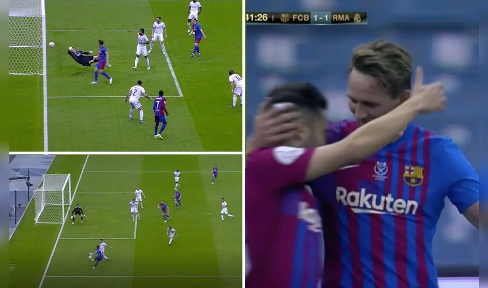 De Jong marcó el empate en complicidad con la defensa merengue. Foto: captura ESPN De Jong marcó el empate en complicidad con la defensa merengue. Foto: captura ESPN