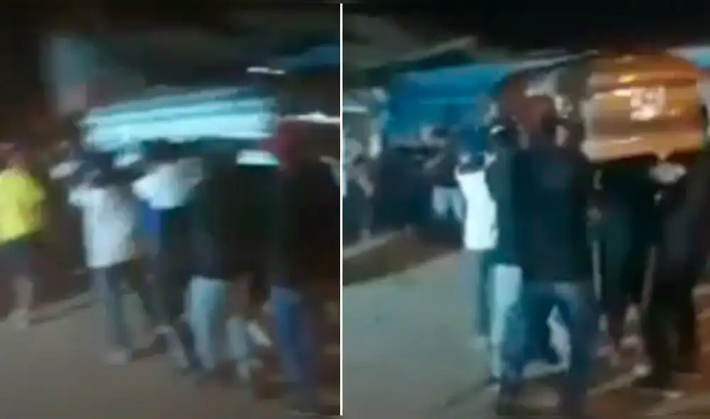 Amigos sacaron el féretro con el cadáver cargado en sus hombros para bailar en la calle. Foto: captura video difusión