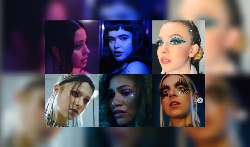 La primera temporada de Euphoria se destacó por el maquillaje lleno de brillos y colores intensos. Foto: Instagram/@donni.davy