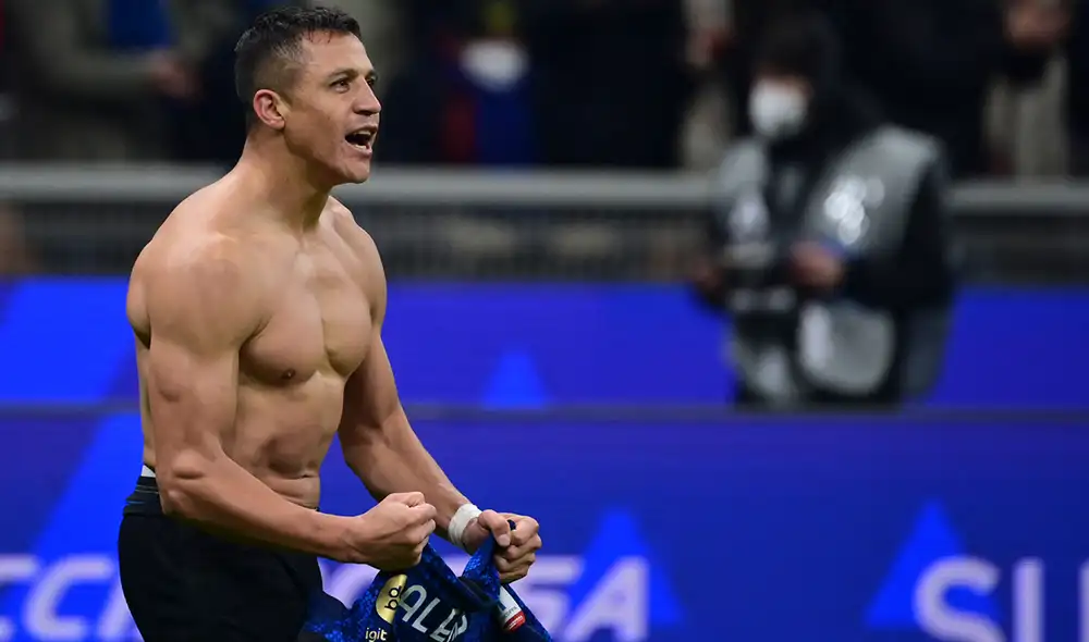 Alexis Sánchez marcó el gol del triunfo del Inter sobre Juventus a los 121 minutos. Foto: AFP