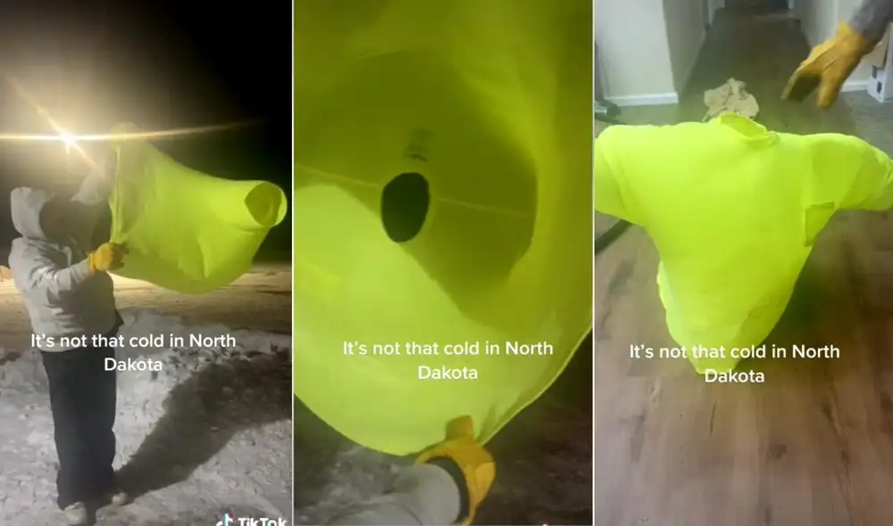 El joven de usuario @stevieg19861 decidió subir más videos de experimentos en la nieve a pedido de sus seguidores. Foto: captura de TikTok