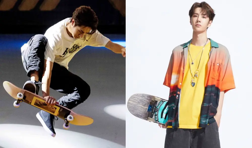 En el plano deportivo, el artista chino Yibo practica motociclismo, skateboarding y basketball. Foto: composición ANTA / Weibo En el plano deportivo, el artista chino Yibo practica motociclismo, skateboarding y basketball. Foto: composición ANTA / Weibo