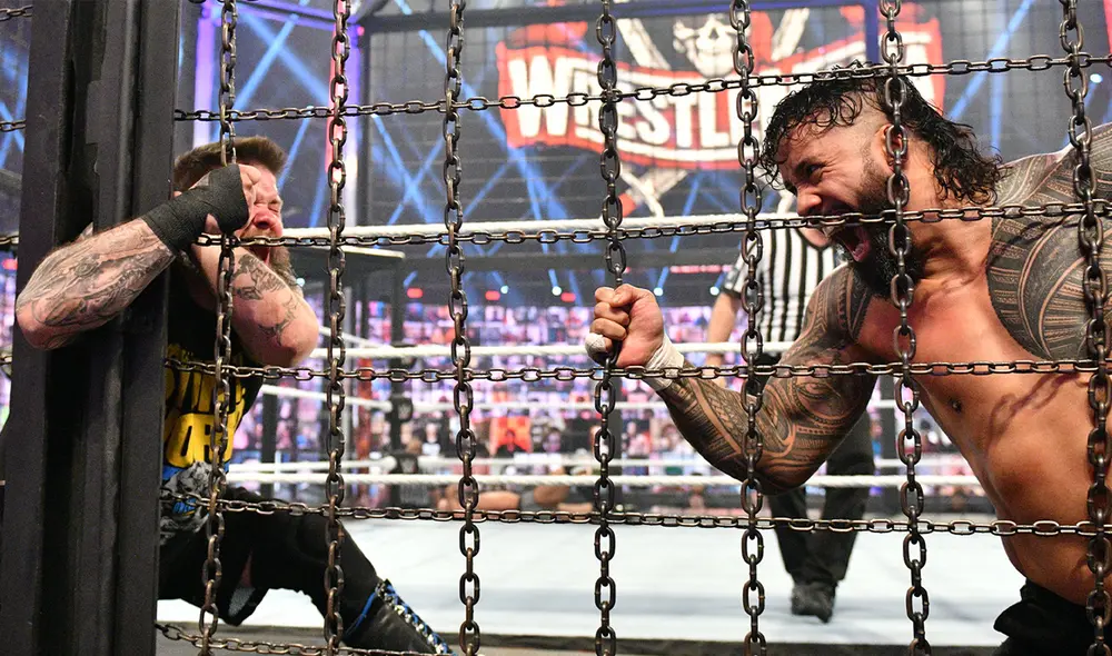 La última edición de WWE Elimination Chamber se dio en 2021. Foto: WWE