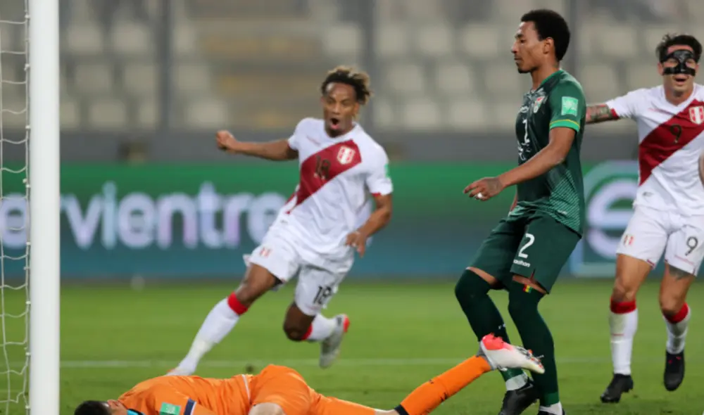 La selección peruana goleó 3-0 a Bolivia con tantos de Lapadula, Cueva y Peña en el primer tiempo. Foto: AFP