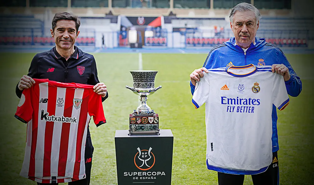 Carlo Ancelotti del Real Madrid y Marcelino García del Athletic Club se ven las caras por tercera vez en la temporada. Foto: composición/ AFP