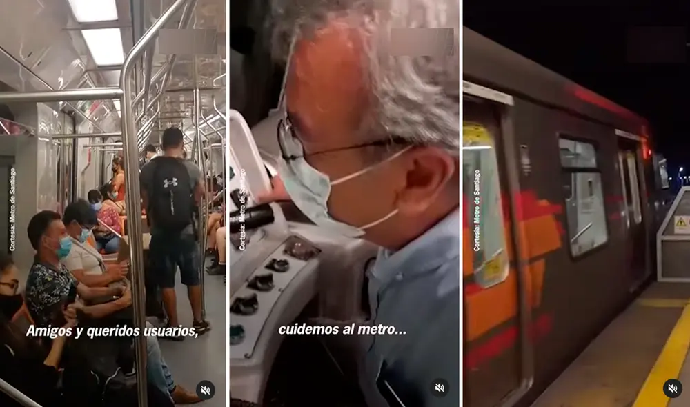 El hombre trabajó durante 44 años al mando de uno de los vagones de la línea 4 en dirección a Tobalaba. Foto: captura de Facebook