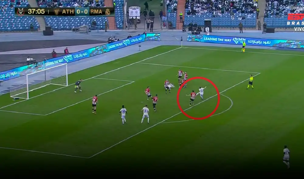 Luka Modric abrió el marcador en la final de la Supercopa de España. Foto: captura ESPN Luka Modric abrió el marcador en la final de la Supercopa de España. Foto: captura ESPN