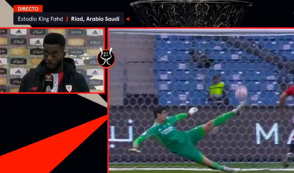 El futbolista tuvo algunas ocasiones para batir la portería de Courtois. Foto: captura/Fútbol Movistar