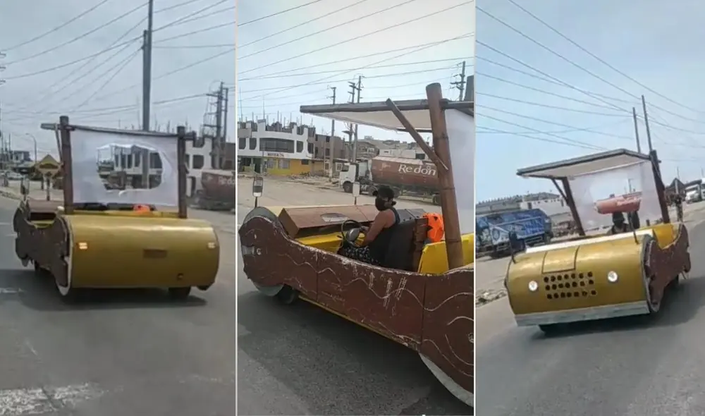 El clip del troncomovil logró viralizarse en poco tiempo y obtuvo más de 346.000 reproducciones. Foto: captura de TikTok