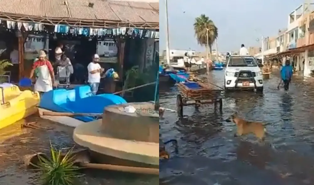 Se registró la salida del mar en diversas playas de la costa. Foto: captura Se registró la salida del mar en diversas playas de la costa. Foto: captura