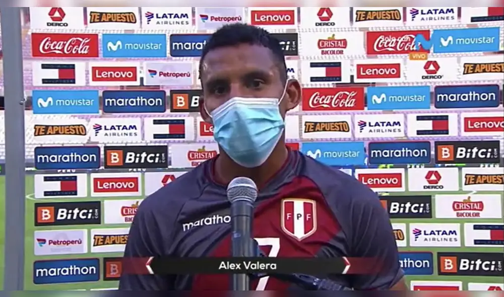 Álex Valera anotó su primer gol con la selección. Foto: Captura Movistar Deportes