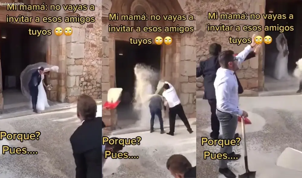 La escena protagonizada por los recién casados se viralizó en todas las redes y los usuarios pidieron una segunda parte del clip. Foto: captura de TikTok