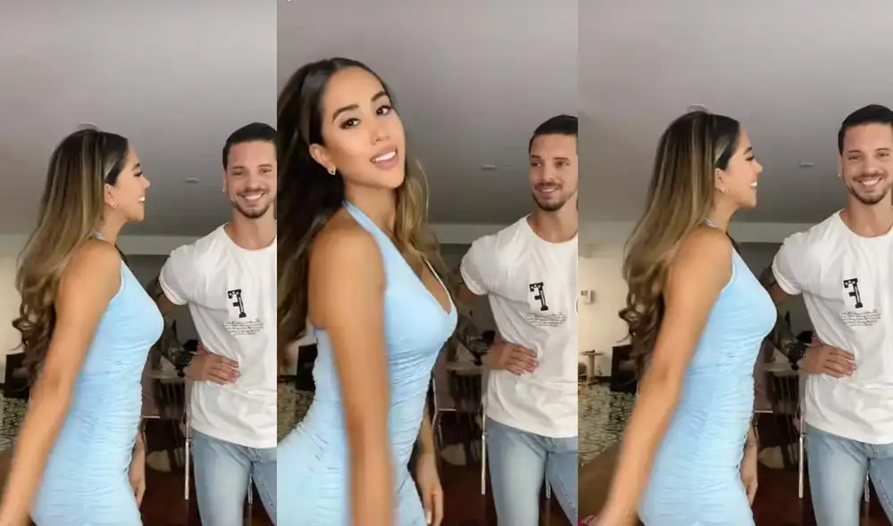 Melissa Paredes no dudó en halagar el físico de su pareja Anthony Aranda. Foto: Melissa Paredes/Tik Tok