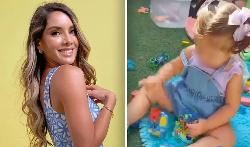 "Qué rápido crece. Se quedó tan entretenida", dijo Korina Rivadeneira sobre las clases de su hija. Foto: composición Instagram