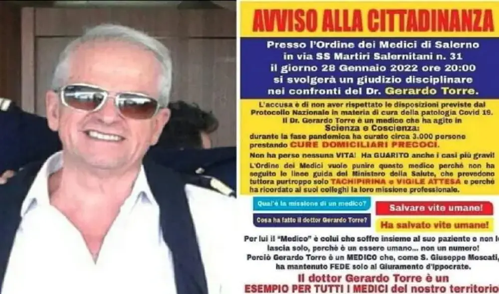 El doctor Gerardo Torre se mostró enormemente sorprendido por enfrentarse a la acusación por no haber respetado los protocolos del Ministerio de Sanidad. Foto: Fanpage.it El doctor Gerardo Torre se mostró enormemente sorprendido por enfrentarse a la acusación por no haber respetado los protocolos del Ministerio de Sanidad. Foto: Fanpage.it