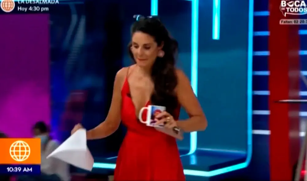 Rebeca Escribens se mostró indignada al regresar a América espectáculos. Foto: captura de América TV Rebeca Escribens se mostró indignada al regresar a América espectáculos. Foto: captura de América TV