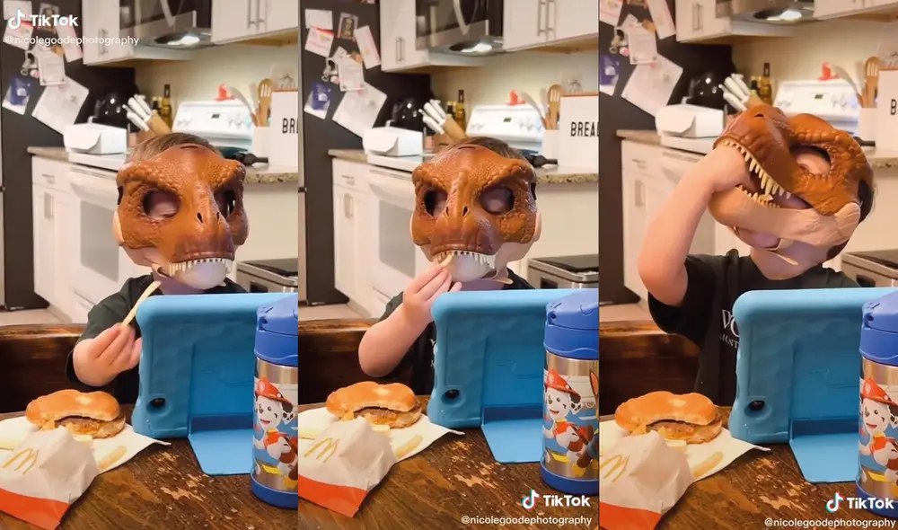 El niño estaba jugando con su dispositivo electrónico. Foto: captura de TikTok