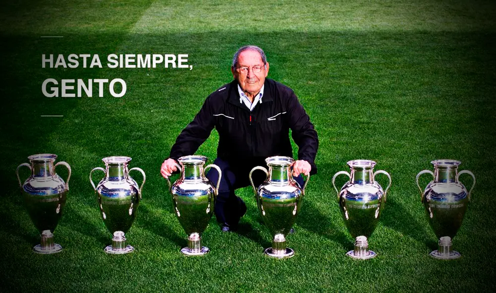 Gento posando con las seis Copas de Europa en el Santiago Bernabéu. Foto: composición/ Real Madrid Gento posando con las seis Copas de Europa en el Santiago Bernabéu. Foto: composición/ Real Madrid