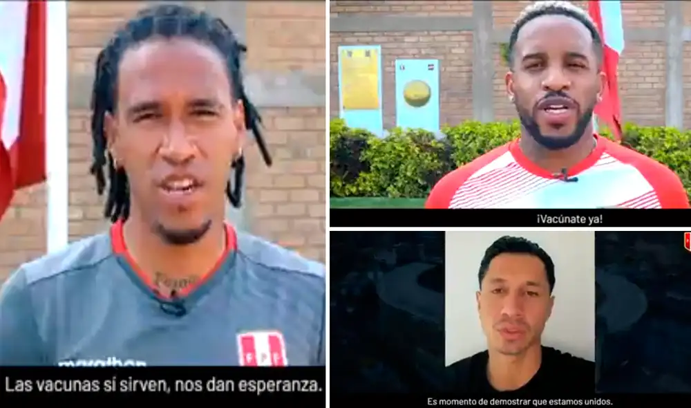 Integrantes de la selección peruana piden a la población vacunarse contra el coronavirus. Foto: captura FPF Integrantes de la selección peruana piden a la población vacunarse contra el coronavirus. Foto: captura FPF