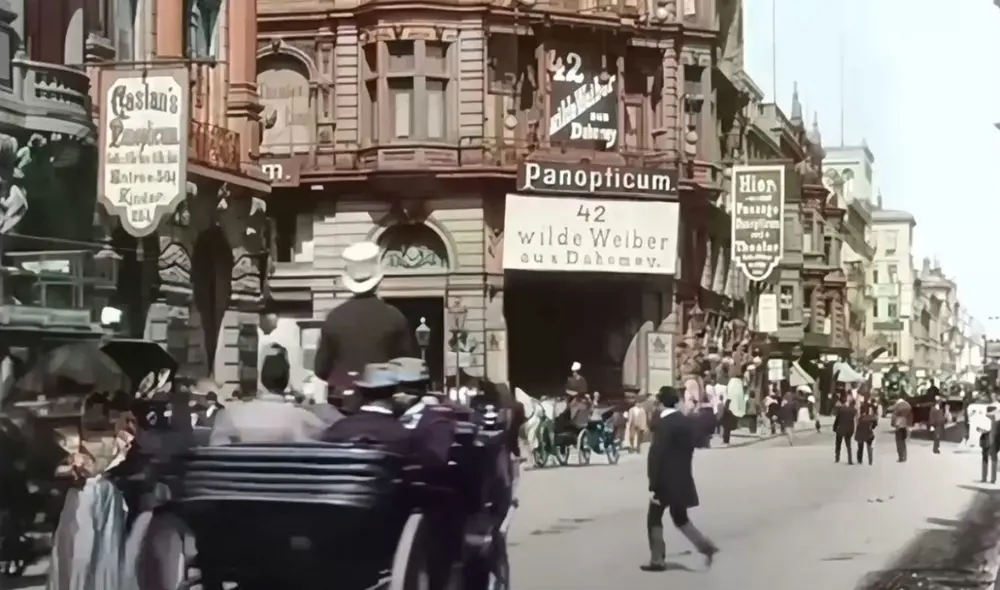 Escena en Berlín durante 1896 fue restaurada a color y en 4k. Foto: captura de YouTube
