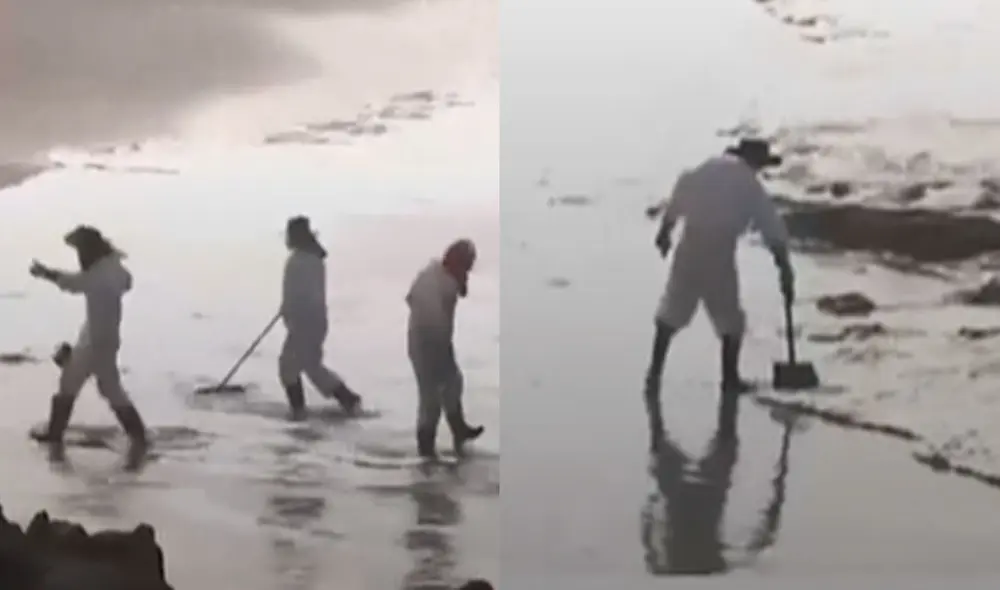 Derrame de petróleo afecta playas del Callao y Lima. Foto: captura de América