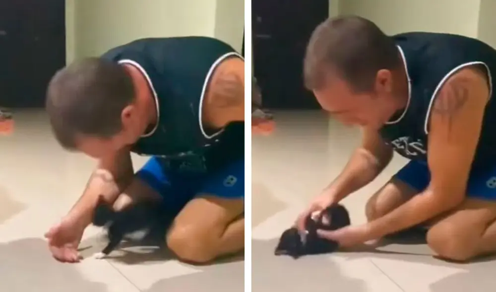 Pese a que se resistió a tener mascotas, un hombre cambió de idea cuando conoció al nuevo integrante de su familia. Foto: captura de Facebook Pese a que se resistió a tener mascotas, un hombre cambió de idea cuando conoció al nuevo integrante de su familia. Foto: captura de Facebook